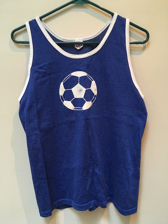 70s 80s soccer jersey tank top size small medium - image 1