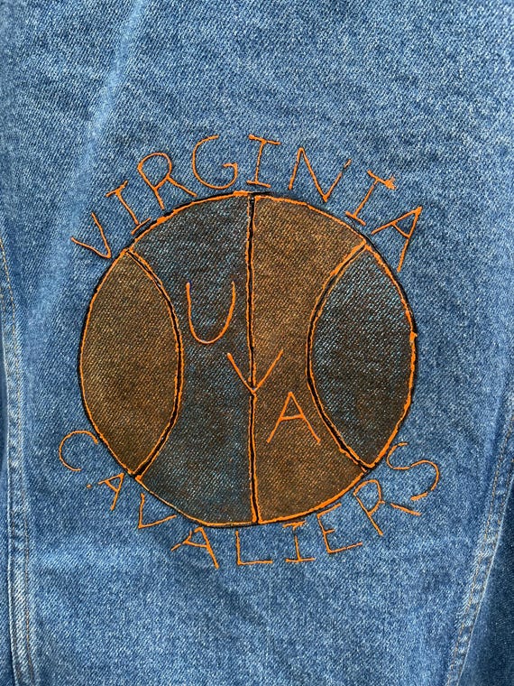 80s UVA custom denim jacket university of Virgini… - image 9