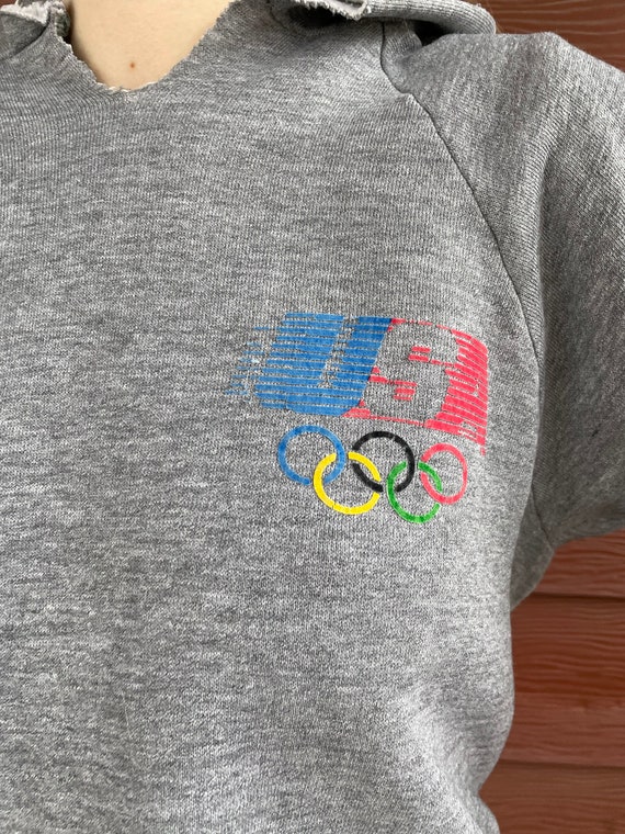 1990s super soft grey hoodie USA olympics size sm… - image 5