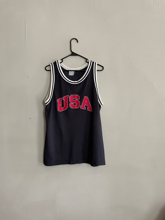 90s Team USA Jersey America Hip Hop Basketball Dr… - image 1