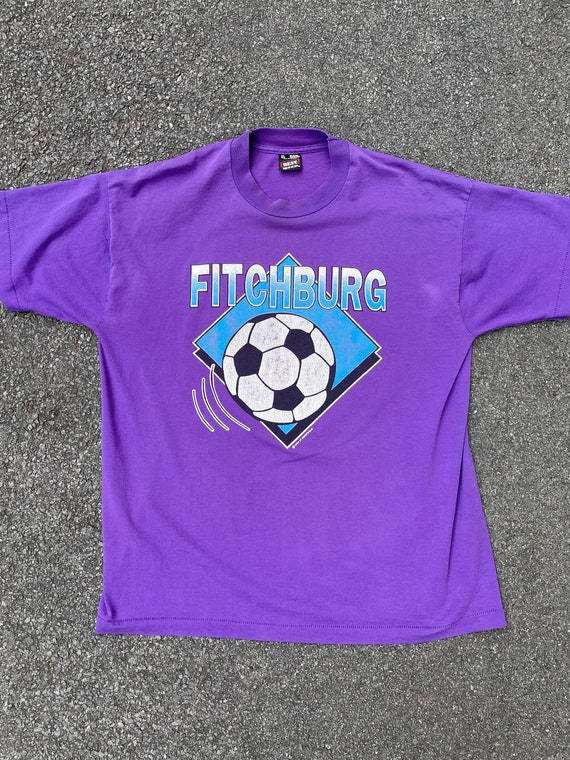 1990s made in usa soccer tshirt Fitchburg 90s pur… - image 3