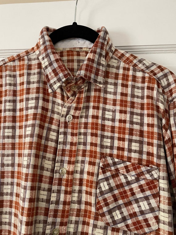60s French cotton flannel shirt