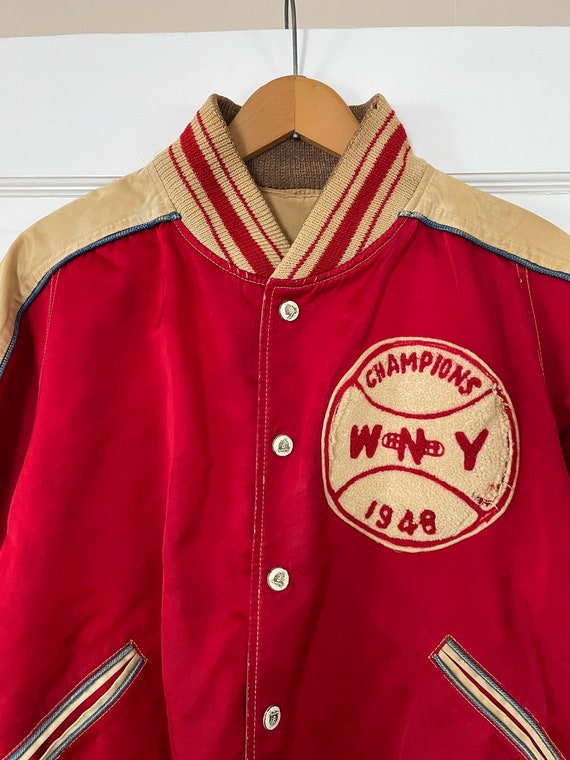 1948 basketball varsity jacket satin New York champio… - Gem