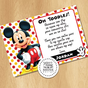 Digital File Only - Mickey Mouse Thank You Note