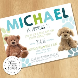 Digital File Only - Stuffed Animal Invitation