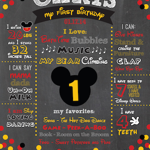 Mickey Mouse Big Dots Chalkboard - DIGITAL FILE ONLY