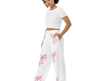 Pantalon unisexe à jambes larges et imprimé intégral
