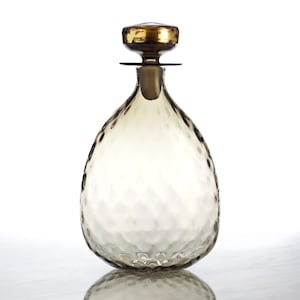 Whiskey Decanter in Antique Grey with 24K Gold Leaf