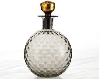 Whiskey Decanter in Antique Grey with 24K Gold Leaf