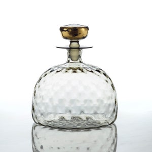 Whiskey Decanter in Antique Grey with 24K Gold Leaf