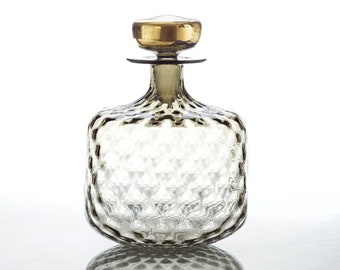 Whiskey Decanter in Antique Grey with 24K Gold Leaf
