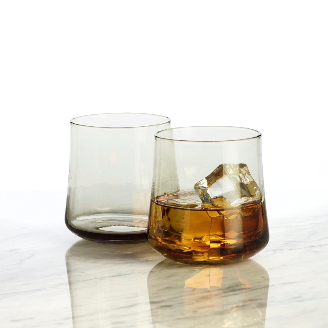 ONE TO LAST Whiskey Glasses Set of 2 - Hand Blown Double  Walled Glass, Thick Weighted Bottom Rocks Glasses with Premium Gift  Box(engagement gift), Scotch Bourbon Glasses for Men: Old