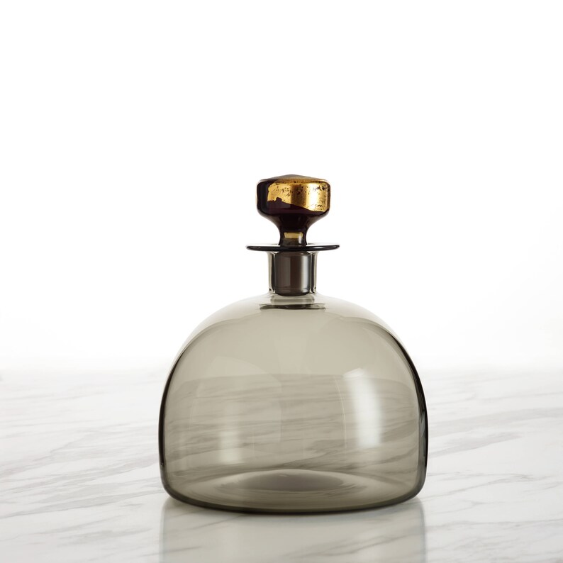 Whiskey Decanter in Antique Grey With 24K Gold Leaf - Etsy