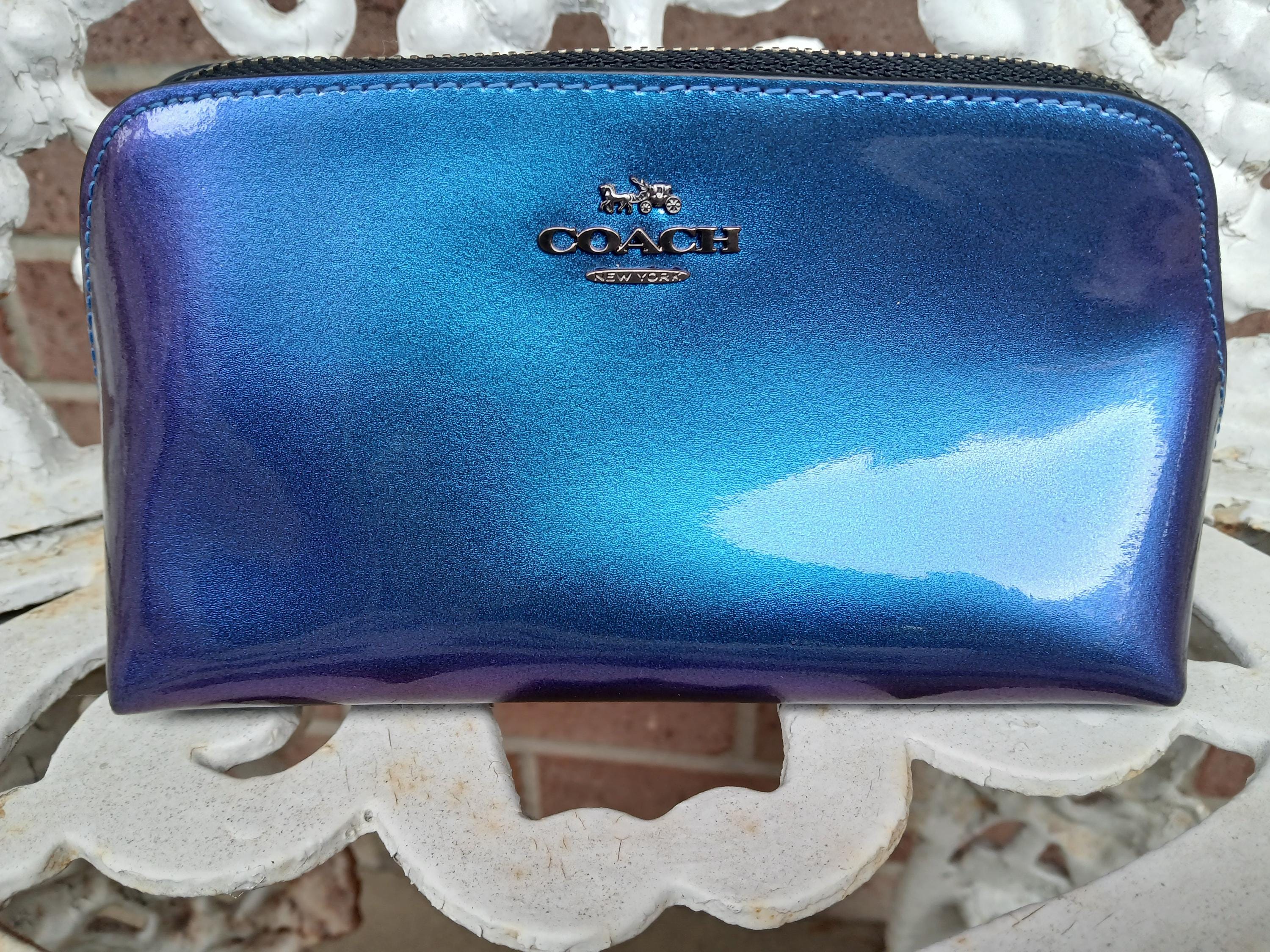 Vintage Coach Leather Cosmetic Bag - Etsy