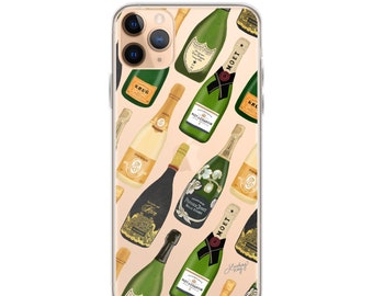 Champagne Bottle Pattern - Clear Case for iPhone®