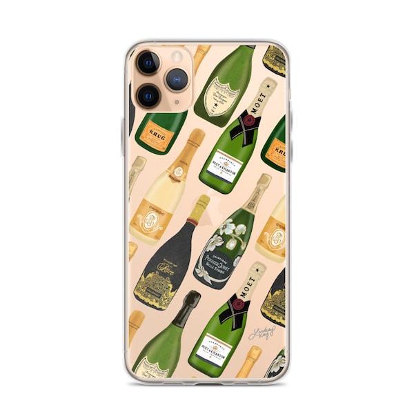 Modèle de bouteille de champagne - Coque transparente pour iPhone®