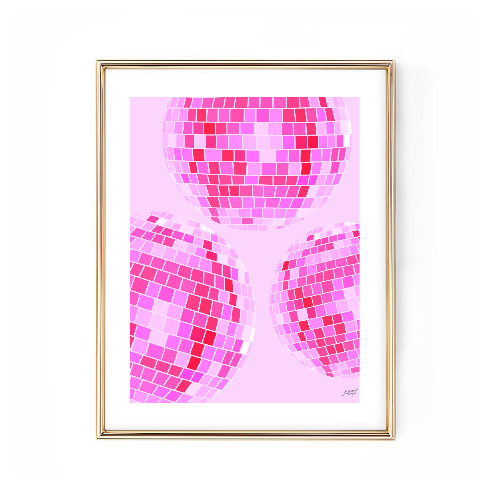 Pink Sparkly Disco Ball | Art Board Print