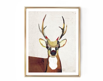 Deer Collage - Art Print