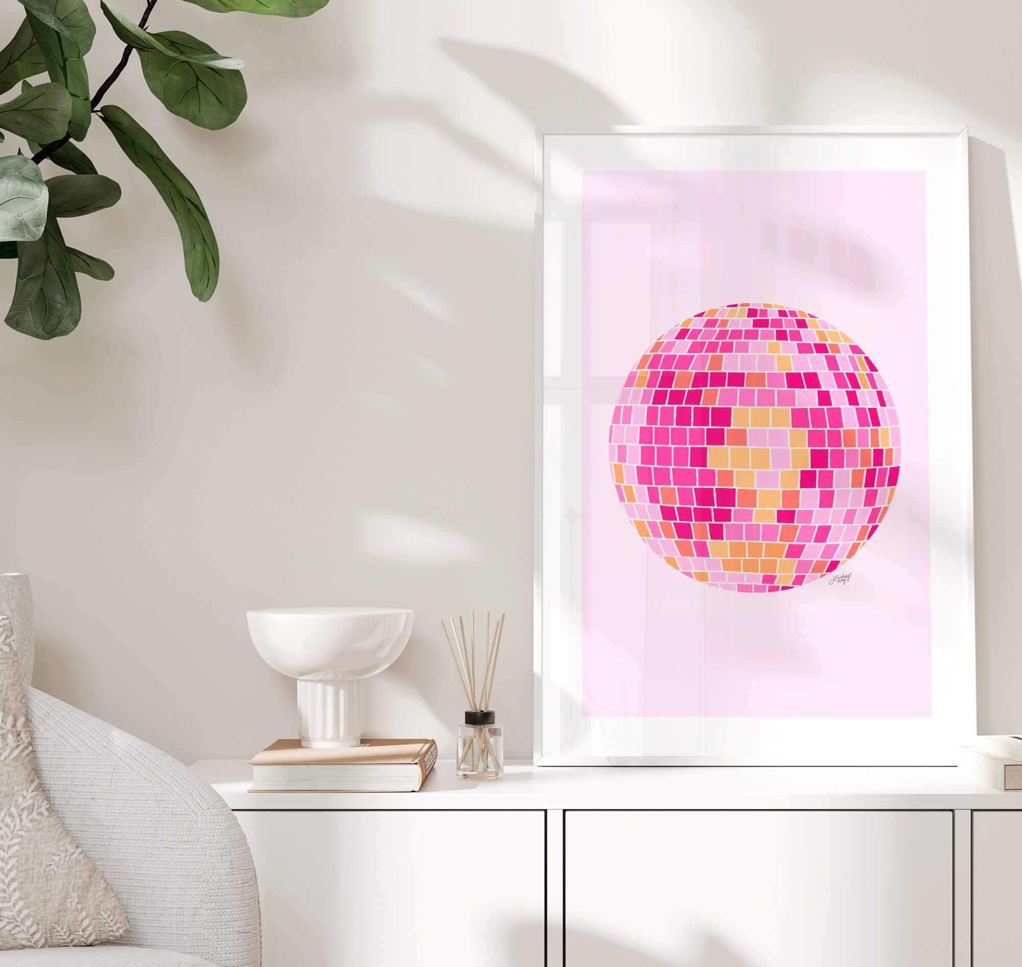Disco Ball Pink Trio Print 5x7 – The Flossy Peach