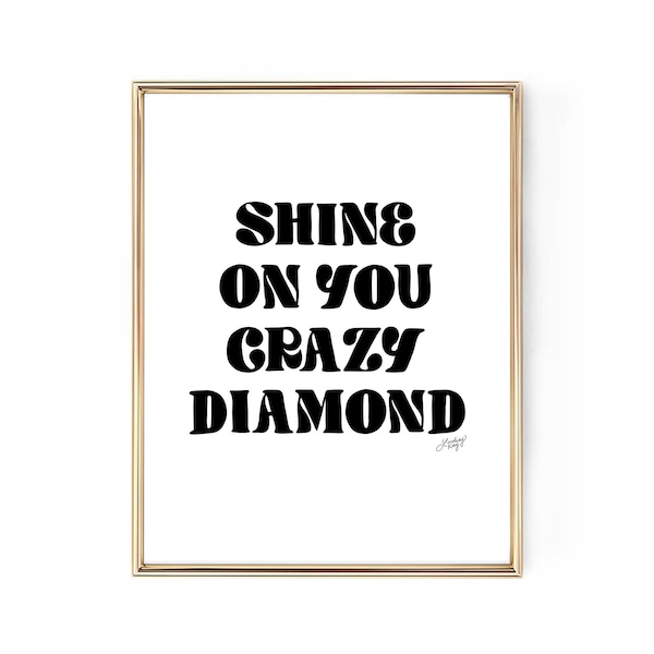 Shine On You Crazy Diamond (Black Palette) - Art Print