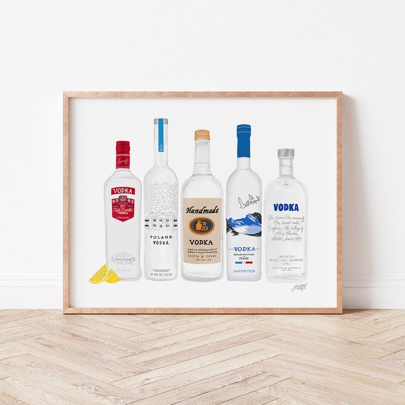 Vodka Bottles Illustration Art Print image 2