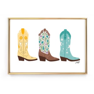 Cowboy Boots Illustration - Art Print