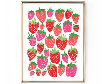 Food Home Decor Strawberry in water Canvas Wall Art Print Food Home Decor Strawberry in water Canvas Wall Art Print