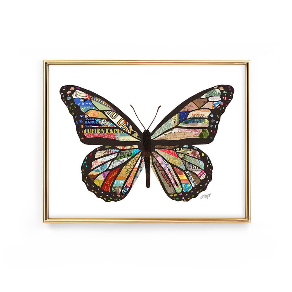 Butterfly Collage Art Print Etsy Australia