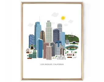 Los Angeles Cityscape Illustration - Art Print