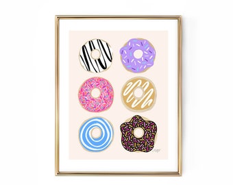 Donuts Illustration - Kunstdruck