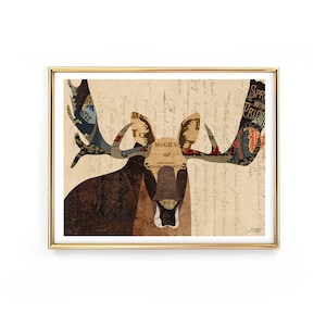 Moose Collage Illustration - Art Print