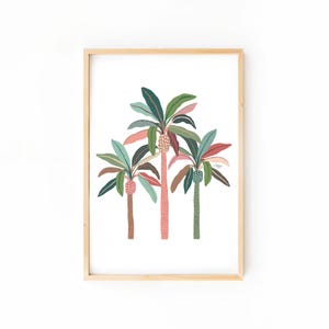 Neutral Palm Trees Art Print: Hand-Illustrated Tropical Wall Decor