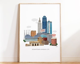 Kansas City Art Print - Collage Illustration Art Print Poster