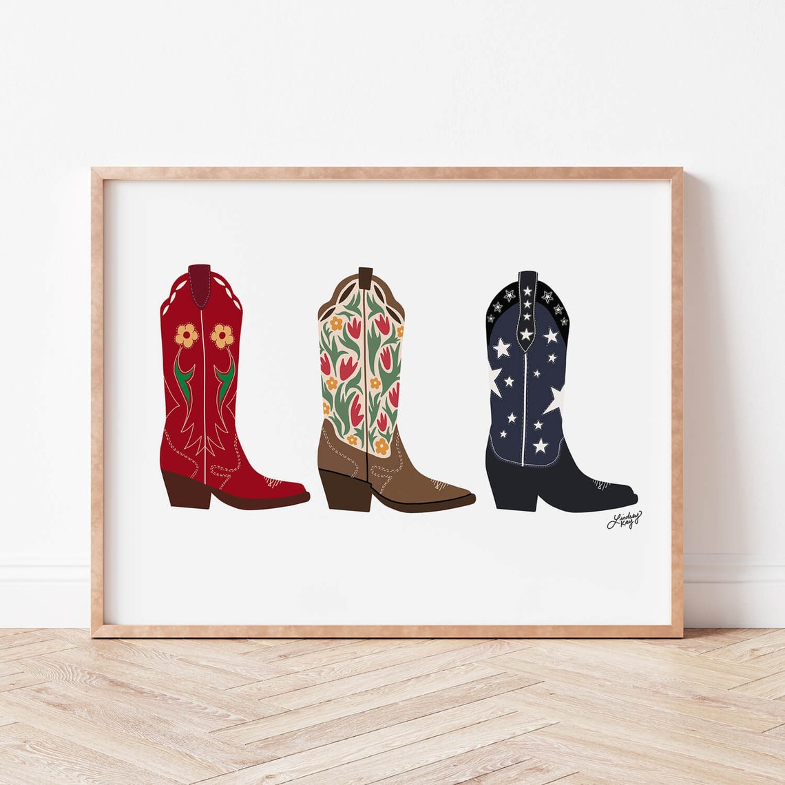Cowboy Boots Illustration Art Print | Etsy