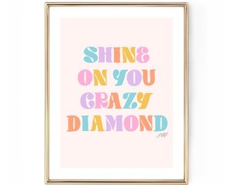 Shine On You Crazy Diamond (Pastel Palette) - Art Print