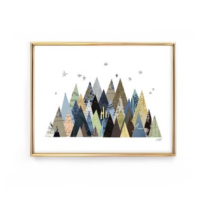 Mountain Collage Illustration - Art Print