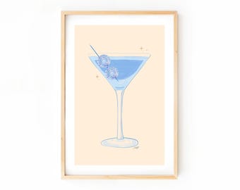 Disco Ball Martini Glas, Kunstdruck, Barwagen, Kunstwerk, Alkohol, Küche, Cocktails, Party, Bar Wandkunst, Trendy, Wohnheim, Niedlich, Farboptionen