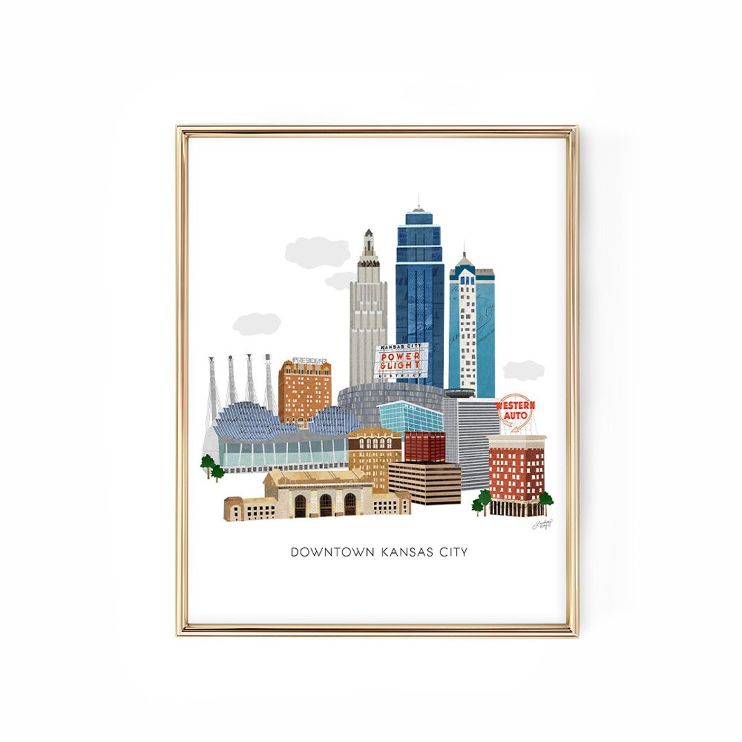 Kansas City Art Print Collage Illustration Art Print Poster Etsy