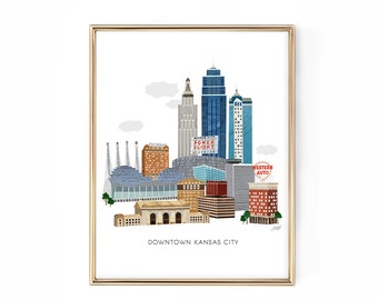 Kansas City Art Print - Collage Illustration Art Print Poster