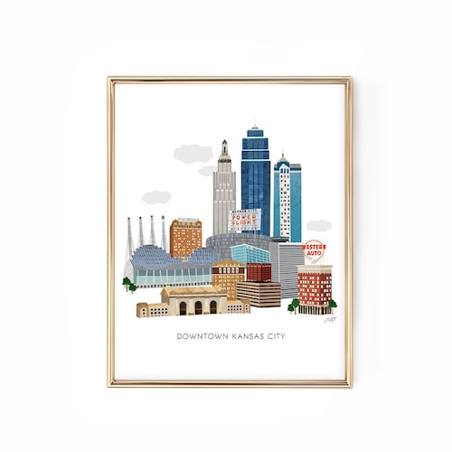 Kansas City Art Print Collage Illustration Art Print Poster Etsy