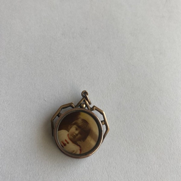 Antique photo pendant fob 1800s