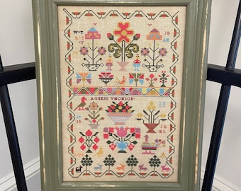 Agness Thomson 1819 sampler cross stitch PDF pattern