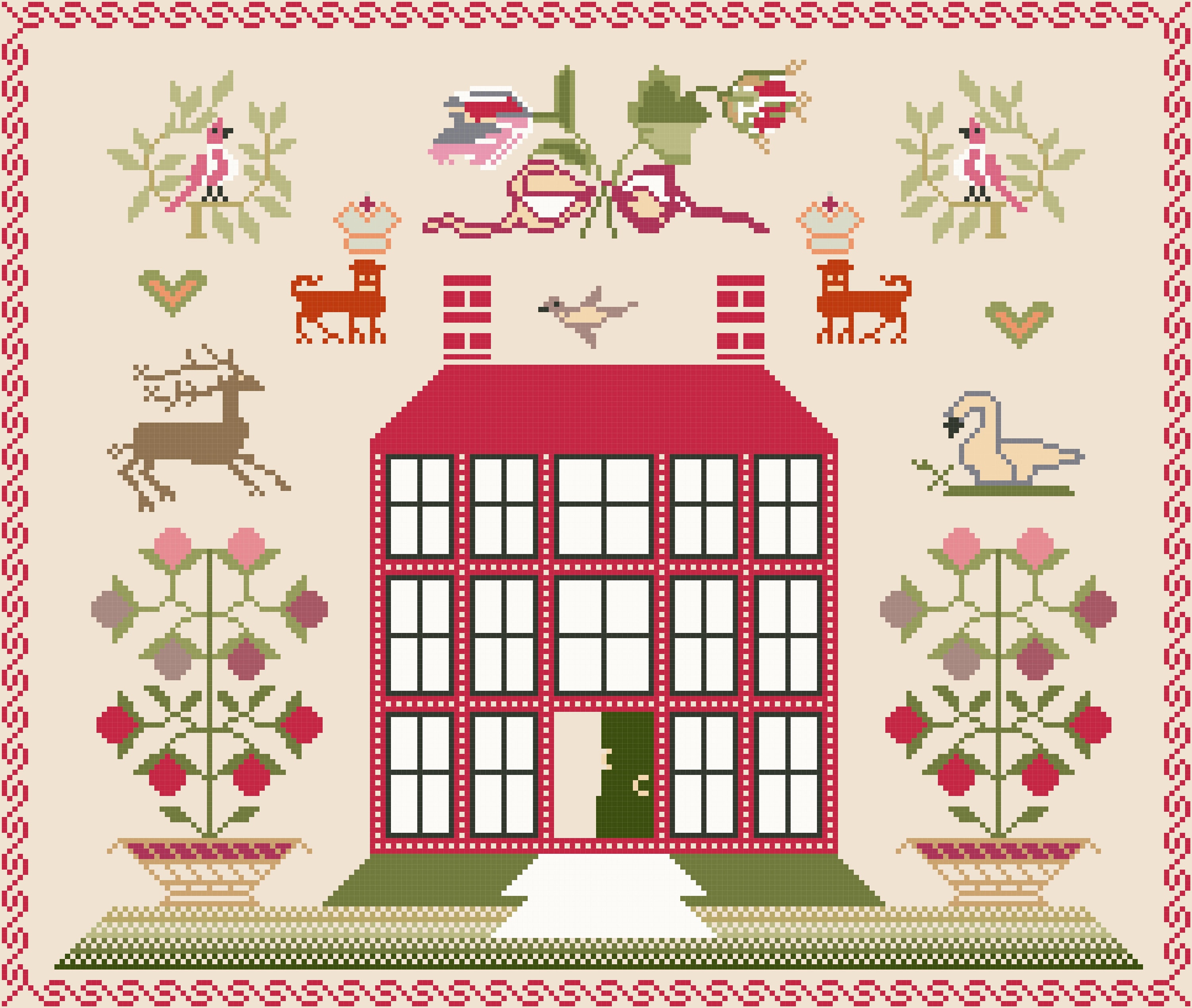 Lucy's House cross stitch PDF E-pattern