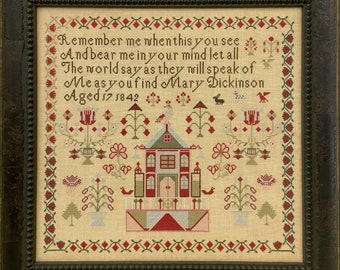 Folleto de muestrario de Mary Dickinson de 1842