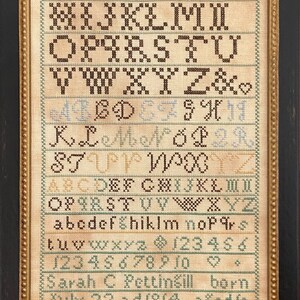Carte échantillon Sarah Pettingill 1824 image 2