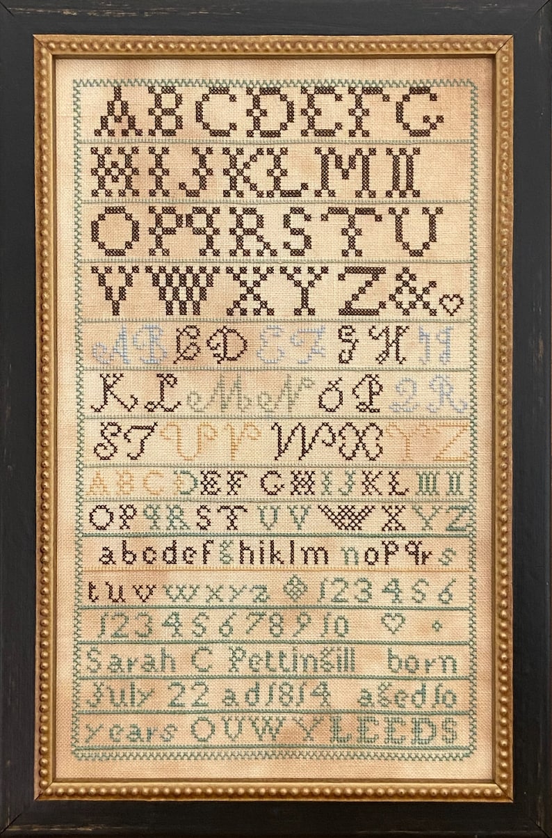 Carte échantillon Sarah Pettingill 1824 image 2