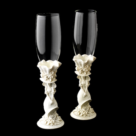 White 'Sweet 15' Girl Wedding Toasting Champagne Flutes