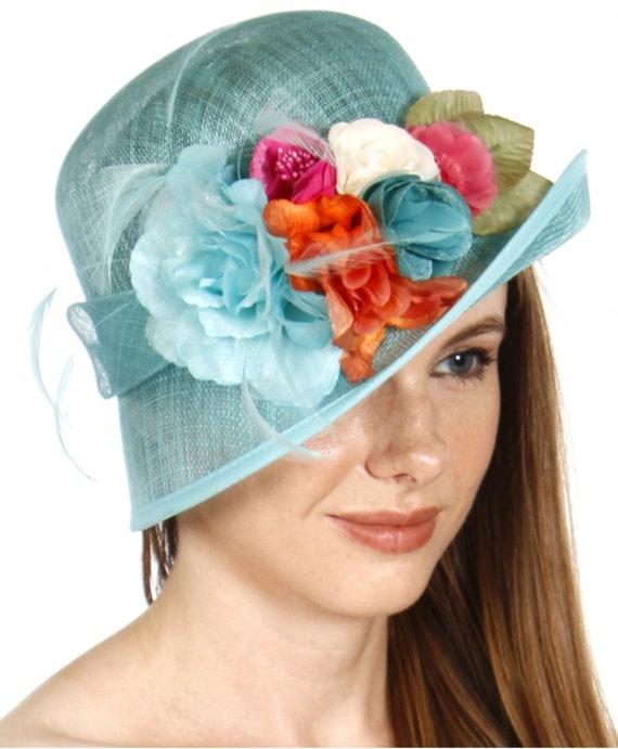 Womens sinamay leaf & loops classic cloche