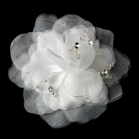 Gorgeous Dahlia Flower Hair Accessory with Genuine Swarovski Crystals