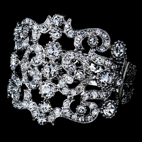 Dazzling Silver Clear Wedding Bracelet